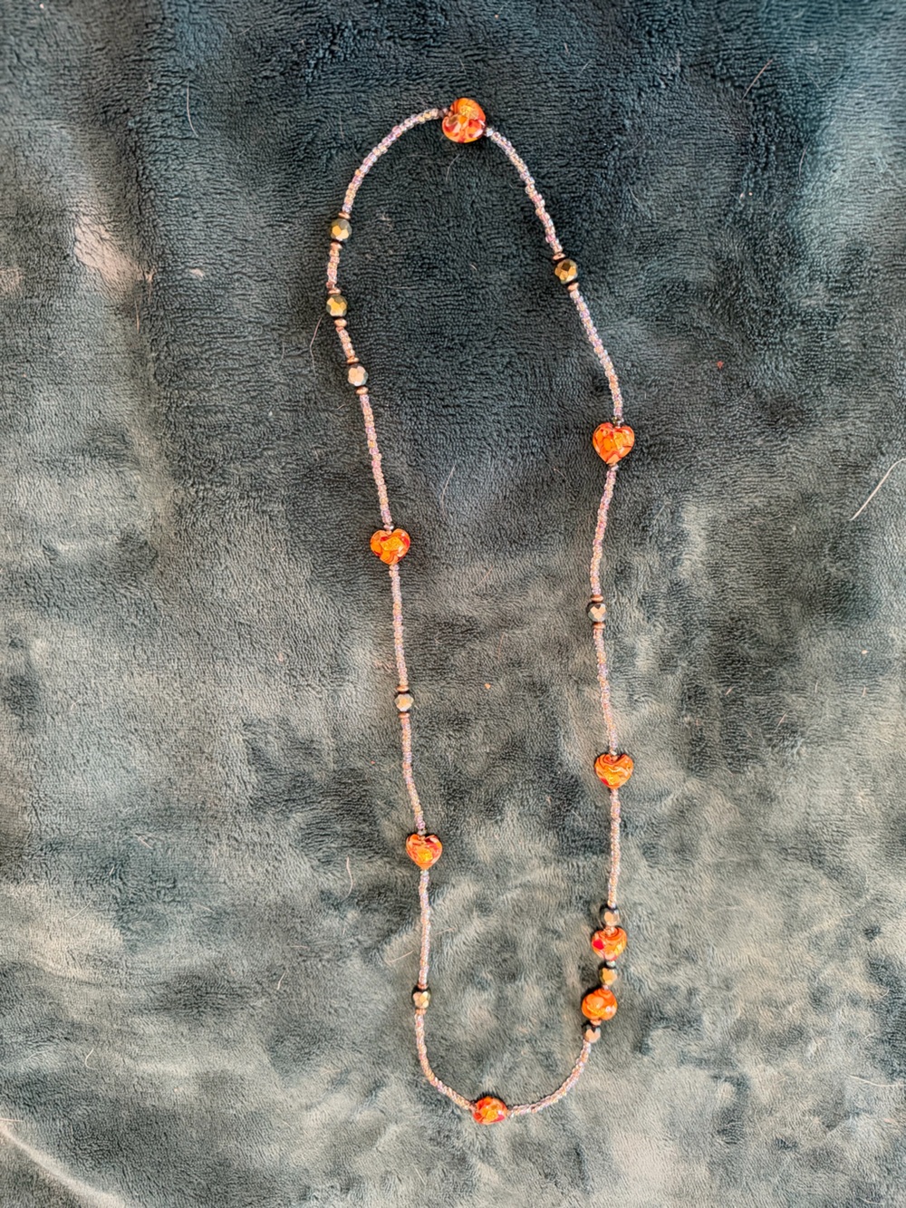 Handcrafted Orange Bead Strand Necklace - Women Jewelry